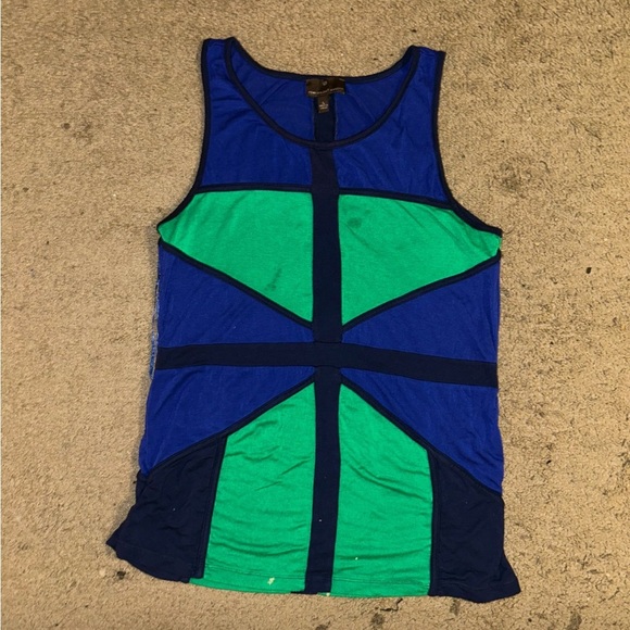 Fenn Wright Mason Colorblock Sleeveless Top - Blue and Green - Picture 1 of 3